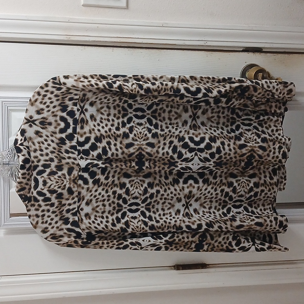 Worthington Leopard Print Blouse Size Xl - Picture 5 of 7